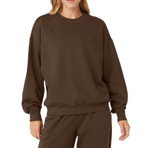 Usine logo personnalisé survêtements L800902 personnalisé 2024 printemps vêtements de détente femmes ensembles à manches longues serré côtelé tricoté deux pièces pantalon Legging survêtement ensemble d'entraînement survêtement pantalon de survêtement éponge surdimensionné - Product Image 1