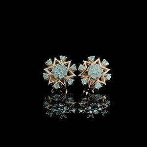 Pendientes de Estrella de Galaxia con Diamantes Completos, Pendientes de Flor con Diamantes Mosang, Regalo, Fiesta, Joyería de Moda Hip Hop - Product Image 1