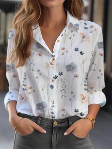 New Fashion Women Lady <b>Lace</b> Hollow Out Stand Mandarin Collar White Button Long <b>Sleeve</b> V-neck Spring Casual Shirt - Product Image 3