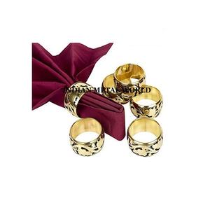 Servilletero de Metal de tamaño personalizado de forma redonda de diseño clásico, juego de 6 servilleteros de Metal de Color dorado para vajilla, utensilios de cocina - Product Image 1