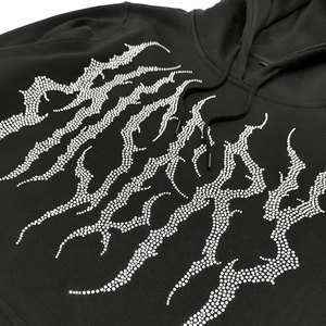 Sudadera con capucha personalizada para hombre, estampado DTG gráfico personalizado con durabilidad DTF y detalle de diamantes de imitación, número de nombre personalizado impreso para equipos - Product Image 3