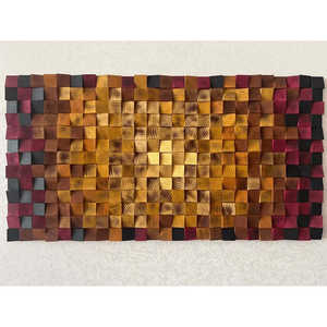 Moutarde Pièce de bois Mosaïque Panneau décoratif en bois accrocheur - Product Image 1