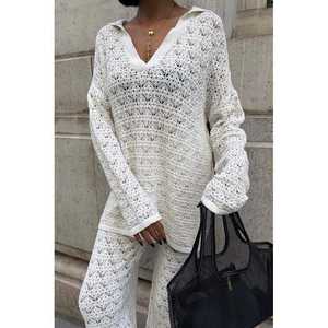 Ensemble de pantalons décontractés Nolan à motif ajouré 9885 en tissu tricoté confortable - Product Image 2