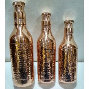 Bouteille d'eau en cuivre pur étanche, logo personnalisé disponible, vente en gros, cadeau d'entreprise pour hôtel, designs Prisma faits à la main - Product Image 4