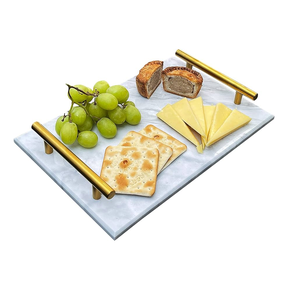 Bandeja de servicio de mármol elegante Bandeja de servicio de mármol de mesa hecha a mano de excelente calidad Tamaño personalizado - Product Image 2