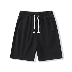 Shorts de survêtement décontractés pour homme en tissu technique, logo en relief, taille mi-haute élastique, écologique, 100% coton, anti-froissement, motif uni - Product Image 2