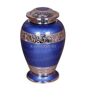 Urna de resina blanca con tapa de latón esmaltado y diseño de mariposa grabada para uso funerario, último diseño de urna metálica para pedidos al por mayor. - Product Image 6