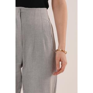Pantalones Grises de Mujer Lustrin con Doble Pliegue - Pantalones Casuales al por Mayor para Damas, Mezcla de Poliéster, Poliviscosa y Elastano - Product Image 5