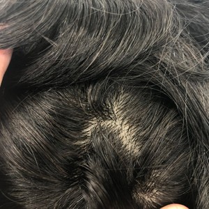 Prothèse capillaire en cheveux humains brésiliens Remy 100% naturels, base en soie, pour hommes, haute qualité, peau ultra-fine, ondulée/lisse - Product Image 5