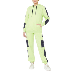 Survêtement décontracté à capuche pour femmes, polyester/coton, molleton, impression personnalisée, respirant, séchage rapide, dernière mode - Product Image 1