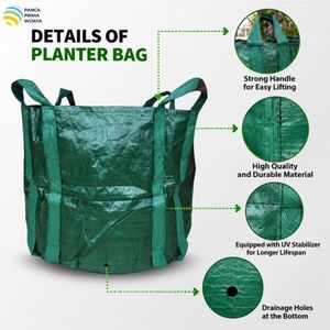 High Quality 300L HDPE <b>Planter</b> Bag UV Stabilized Heavy Duty Grow Bag 80x60cm with 4 Long Handles - Product Image 3