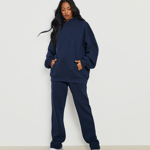 Unisex Women's Winter Breathable 100% Cotton Fleece Quick Dry Streetwear Plus Size Solid Pattern Print Logo OEM Tracksuit - Product Image 2