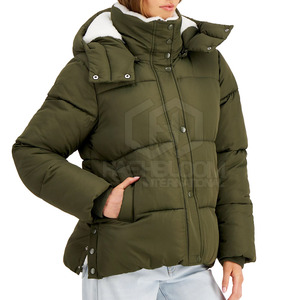 Chaqueta acolchada de mujer alta personalizada impresa algodón piel de oveja cuero manga larga transpirable tejido invierno venta al por mayor nuevo - Product Image 3