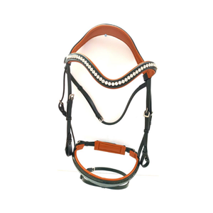 Tailles de licou de bride de cheval en cuir confortables personnalisables en gros disponibles avec des raccords de quincaillerie durables - Product Image 1