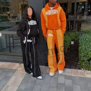 ชุดวอร์มทรงแบ็กกี้สำหรับผู้ชายชุดวอร์มแบบเย็บปะต่อสีเฮฟวีเวตสำหรับผู้ชาย - Product Image 3