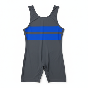 Singlet de Lucha Libre Personalizado con Estampado de Circuito Gris Azulado, Elástico, de Spandex y Poliéster, Ligero, de Secado Rápido, Transpirable y de Compresión - Product Image 3