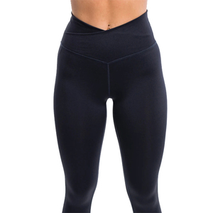 Custom fitness high waist compression workout front V cut sports <b>leggings</b> yoga pants tight <b>Capri</b> for woman with OEM service - Product Image 6