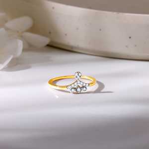 Anillo Elegante de Diamante Cultivado en Laboratorio, Oro Amarillo, Joyería de Lujo Certificada, Banda Elegante para Mujer, Uso Diario, Fiesta de Compromiso - Product Image 1