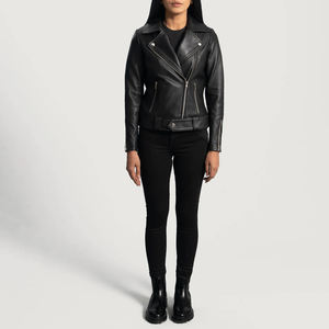 Veste en cuir pour femmes sur mesure Matériau durable de qualité supérieure Vêtements d'extérieur tendance pour les magasins de mode - Product Image 3
