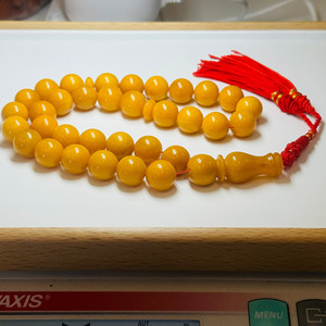 ลูกปัดอำพันสีส้มทรงกลมแบบวินเทจ, อำพันบอลติกธรรมชาติสำหรับสวดมนต์อิสลาม, ขนาด 15 มม. - Product Image 1
