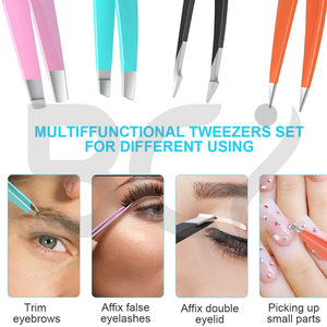 Pinzas de Acero Inoxidable con Punta Inclinada para Depilar Vello Encarnado y Dar Forma a las Cejas - Herramienta de Belleza Diaria Duradera - Product Image 3