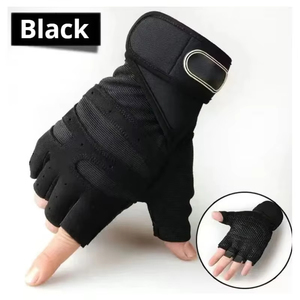 Guantes de Ciclismo de Medio Dedo, Antideslizantes, con Almohadilla de Gel, Transpirables, de Cuero/Neopreno, con Correa de Muñeca Ajustable, Unisex, para Motocicleta, MTB, Montaña - Product Image 6