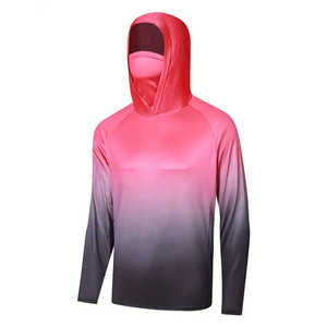 Sudadera con capucha de pesca para deportes al aire libre con polaina de cuello integrada camisa de protección solar UV de manga larga impermeable de secado rápido 100% poliéster - Product Image 1