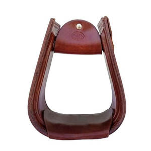 Étriers de selle de cheval Western de qualité supérieure Étriers recouverts de cuir usiné à la main de 5 "Étriers d'équitation Western Riding - Product Image 4