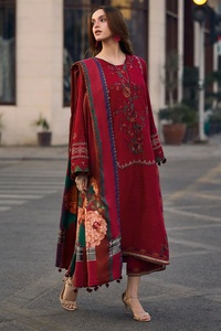 Vestidos de cuero color melocotón bordados para mujer, en oferta, precio de mayoreo, ropa de invierno pakistaní, salwar kameez para mujer - Product Image 3