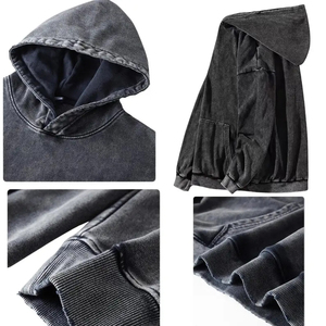 Sudadera con Capucha para Hombre, Estilo Moderno y Urbano, Lavado Ácido, Efecto Desgastado, Ajuste Cómodo, Construcción Duradera, Apariencia Elegante - Product Image 6