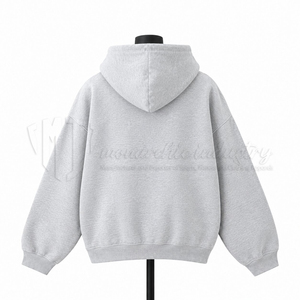 เสื้อฮู้ดโอเวอร์ไซส์ลายดาวสำหรับผู้หญิง เสื้อสเวตเชิ้ตแบบสวมลำลองสไตล์สตรีทแวร์ สีเทาอ่อน ผ้าฟลีซ - Product Image 2
