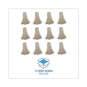 Boardwalk 20 Oz. Tête de balai serpillère économique en fibres de coton blanches, pliable à plat, 12 unités/carton, pour usage sur sols - Product Image 4