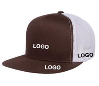 Casquette de camionneur à facture plate personnalisée à 5 panneaux unisexe, casquette de dos en maille structurée sur mesure en polyester/coton et casquette de baseball sportive