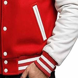 Obtenez votre propre veste de baseball en laine avec manches blanches personnalisées, veste universitaire, vestes de sport, téléchargées par Dress Sports - Product Image 2