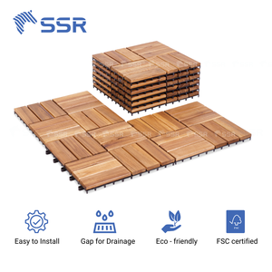 Keo Gỗ decking Tiles-Patio gạch sàn ngoài trời với lồng vào nhau sàn gạch Việt sản xuất 12 đá đen Gỗ Tếch dầu màu - Product Image 4