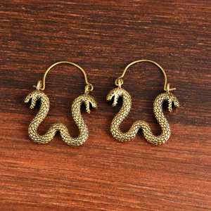 Pendientes de Aro con Forma de Serpiente, Estilo Gótico, de Latón, con Acabado Plateado Oxidado, para Mujer, Venta al Por Mayor/OEM/ODM, Moda 2024 - Product Image 5