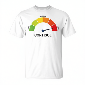 Maglietta promozionale sui livelli elevati di cortisolo e sui loro effetti sulla salute - Product Image 2