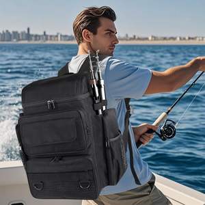 Sac à dos de pêche avec porte-cannes 45L, sac de pêche en mousse pour la pêche, le camping et la randonnée - Conception durable - Product Image 6