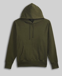 Sweat à capuche en tissage inversé vierge pour hommes, point de contraste personnalisé, polaire de coton réversible - Product Image 3