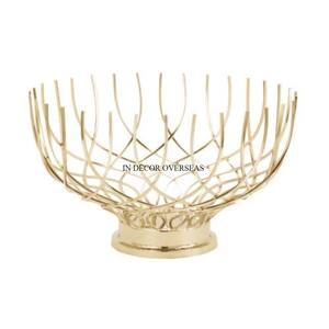 Vente chaude de haute qualité plaqué or Antique Designer bol meilleure qualité fil métallique résistant à la chaleur servant des Fruits - Product Image 1