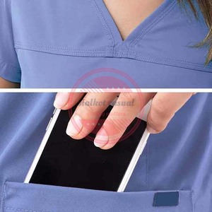 Customized Wholesale Nurse Hospital Uniforms Medical <b>Scrub</b> Top Medical Top - Product Image 3