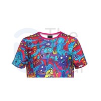 Yeni sıcak son tasarım % 100% pamuk örme erkek t-shirt karikatür baskılı çevre dostu hızlı kuru erkekler kadınlar için doğrudan Streetwear