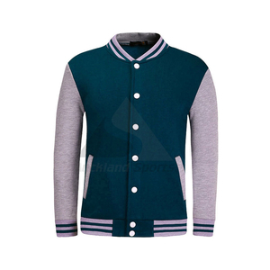 Color oscuro manga mujeres hombres Universidad chaqueta de béisbol abrigo Varsity Letterman logotipo personalizado diseño chaquetas - Product Image 6