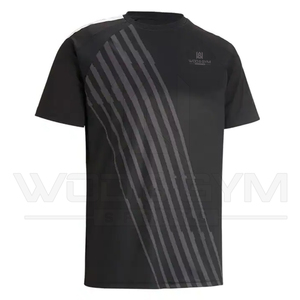 Camiseta de poliéster de algodón informal de color sólido de secado rápido para hombres Ropa deportiva con logotipo personalizado - Product Image 5