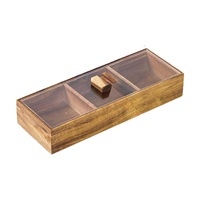Ramadan Moon Crescent Date Box Plateau islamique en métal doré avec couvercle en acrylique pour cadeau de l'Aïd et centre de table de décoration intérieure
