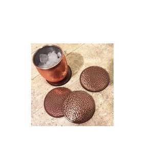 Top Quality Copper Classical Brass Elegant Coasters 4 Pic/<b>Set</b> Hammered Brass Coaster for <b>Teacup</b> for Hot Selling Product - Product Image 4
