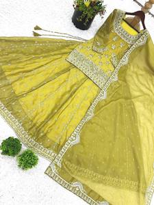 Tennecy เซ็ตชุดปาร์ตี้ออกแบบโดยดีไซเนอร์ชุดปักลายเสื้อแฟนซี-dupatta เย็บเต็มชุด sharara อินเดียและปากีสถาน - Product Image 5