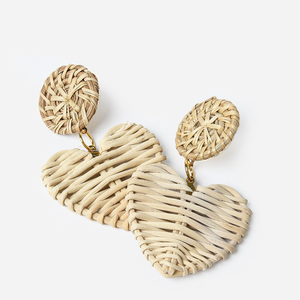 Handwicker Rattan Earrings for Women Boho Dangle Statement Earrings Trending Wholesales <b>Cheap</b> Price Made in Vietnam - Product Image 4