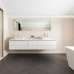 Enbl personalizar diseño de lujo de madera maciza baño vanidad gabinete lavabo acero mármol Material Hotel baño cajones almacenamiento - Product Image 4