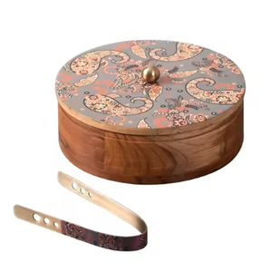 Olla caliente con aislamiento de acero inoxidable con exterior de madera, cazuela de diseñador de alta calidad, utensilios de cocina, olla de almacenamiento de alimentos de lujo - Product Image 1